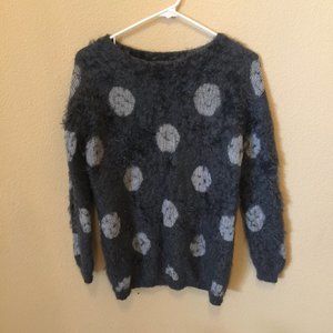 Joesph A Eyelash Polka Dot Sweater Sz S